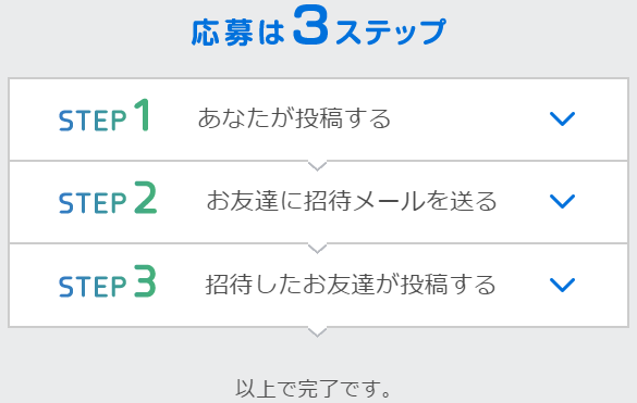 応募3ステップ説明画面